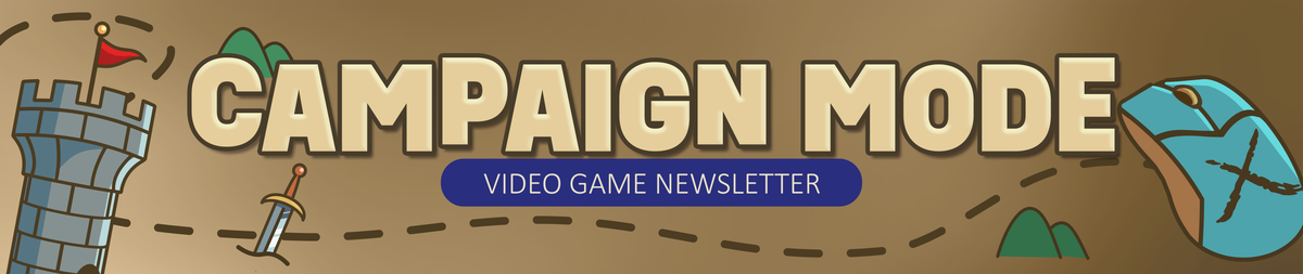 A banner-style image with a castle tower on the left and a computer mouse on the right, with text reading "Campaign Mode" and "Video Game Newsletter" in the middle. 